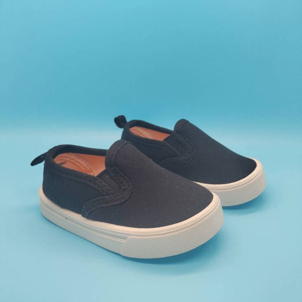 Garanimals Black Slip On Canvas Sneakers Infant Baby Sz 2 Athletic Shoes